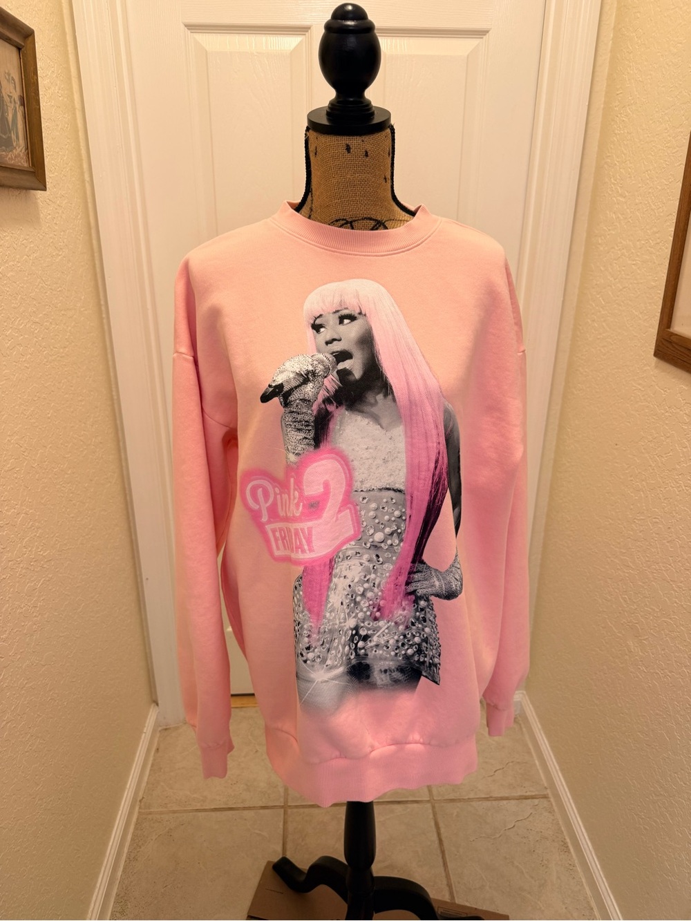 Nicki Minaj Pink Friday 2 Gag City Reloaded Tour Pink Crewneck Sweatshirt